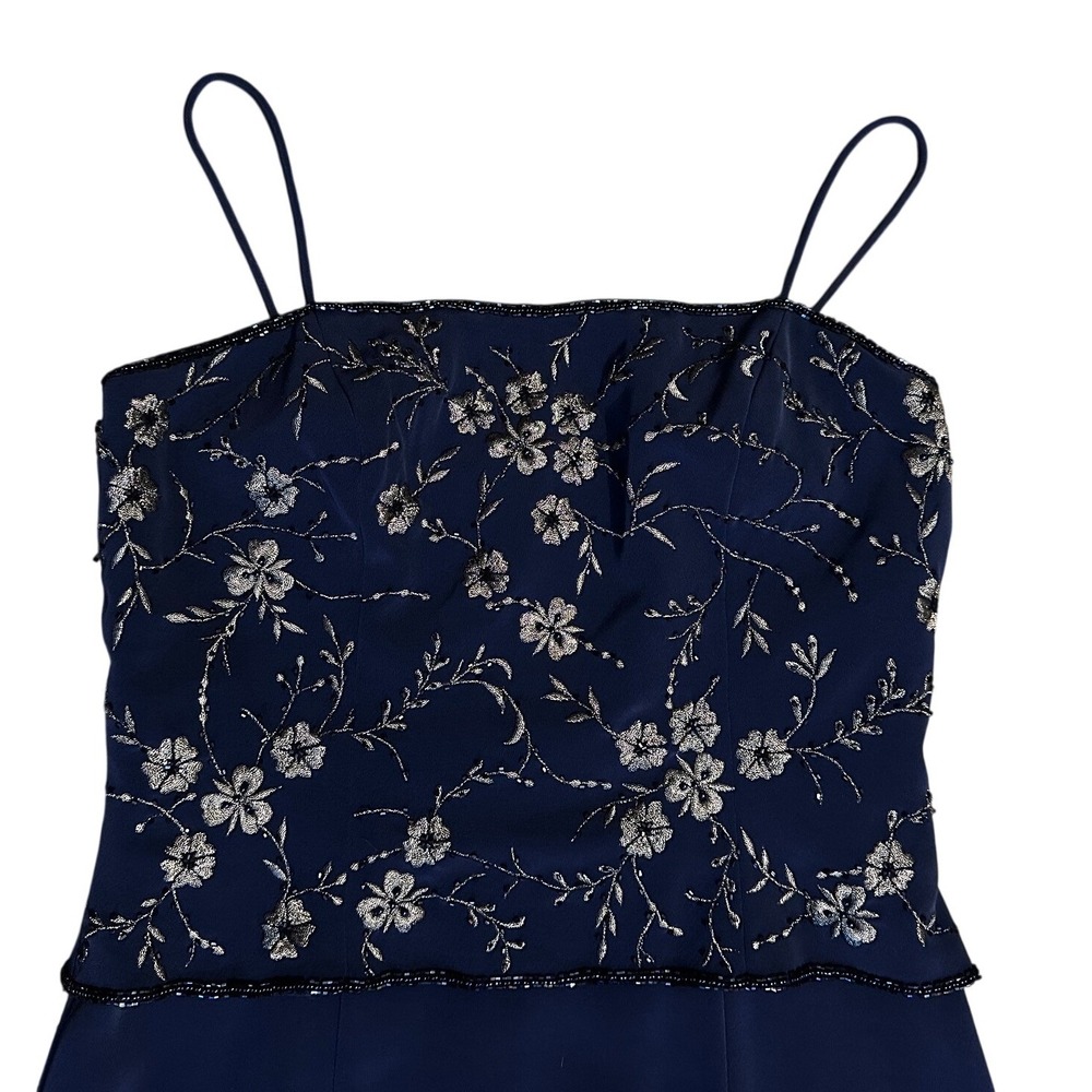 Montage by Mon Cheri Navy Blue Beaded Floral Maxi Dress And Bolero Jacket 8 - Picture 5 of 10